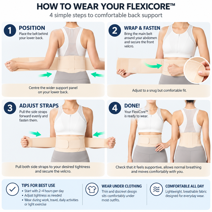 Vornyx FlexiCore™ | Slim Lumbar Support Belt