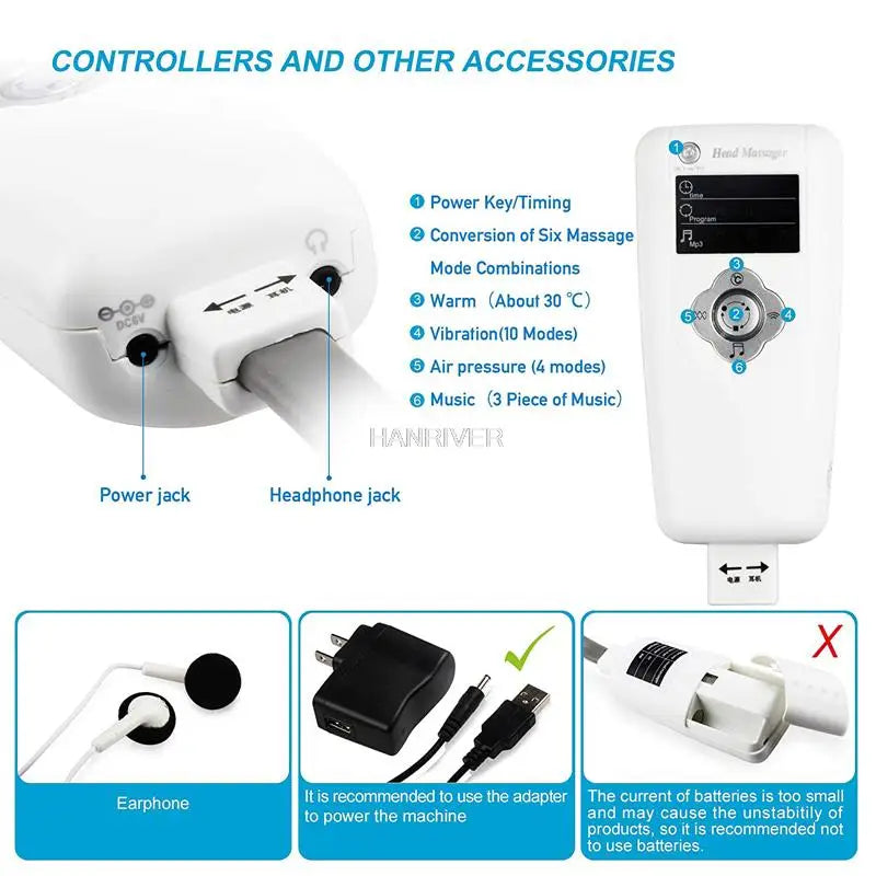 Vornyx HeadCalm™ | Air-Pressure Head Massager with Vibration & Music