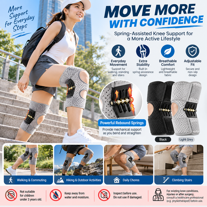 Vornyx StepAssist™ | Spring-Assisted Knee Support Brace — Pair