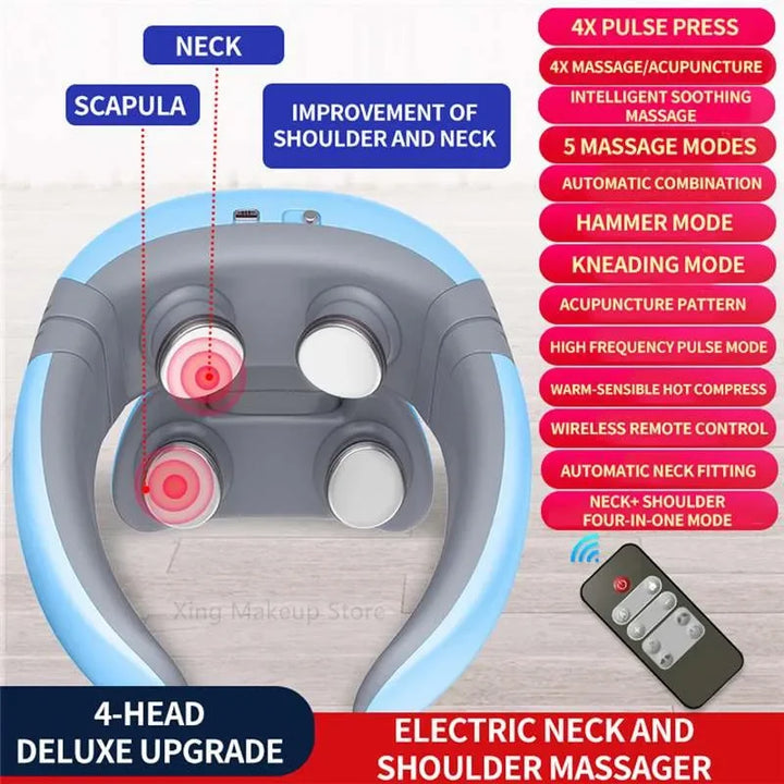 Vornyx NeuroEase™ | Electric Neck & Shoulder Pulse Massager with Heat