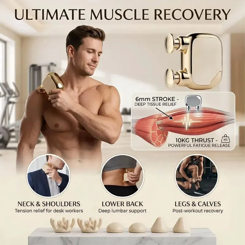 Vornyx DuoPulse™ Gold | Dual-Head Mini Muscle Massager