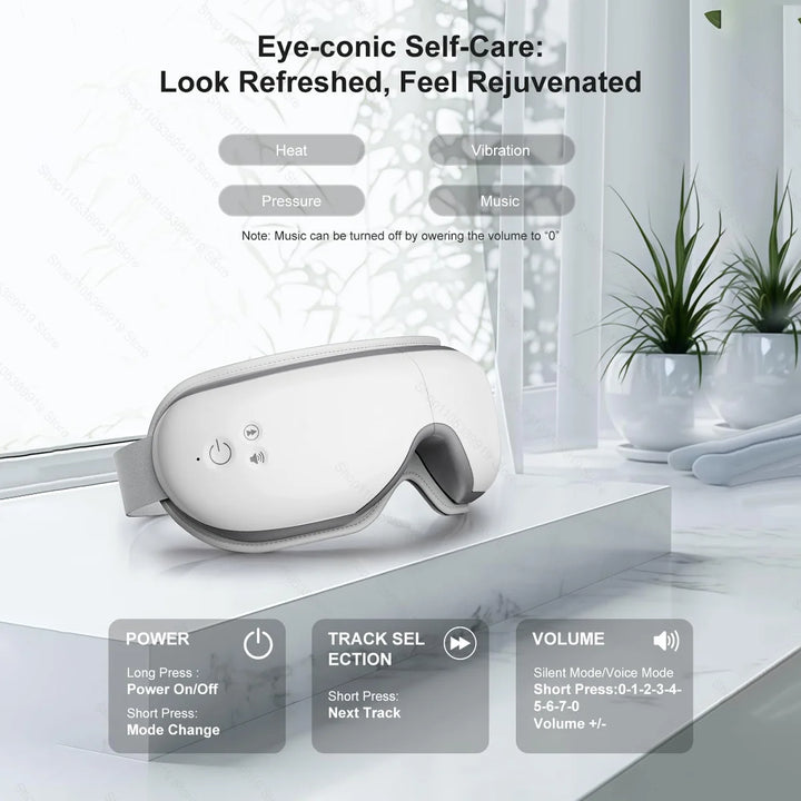 Vornyx CloudCalm™ | Heated Air-Compression Eye Massager with Bluetooth